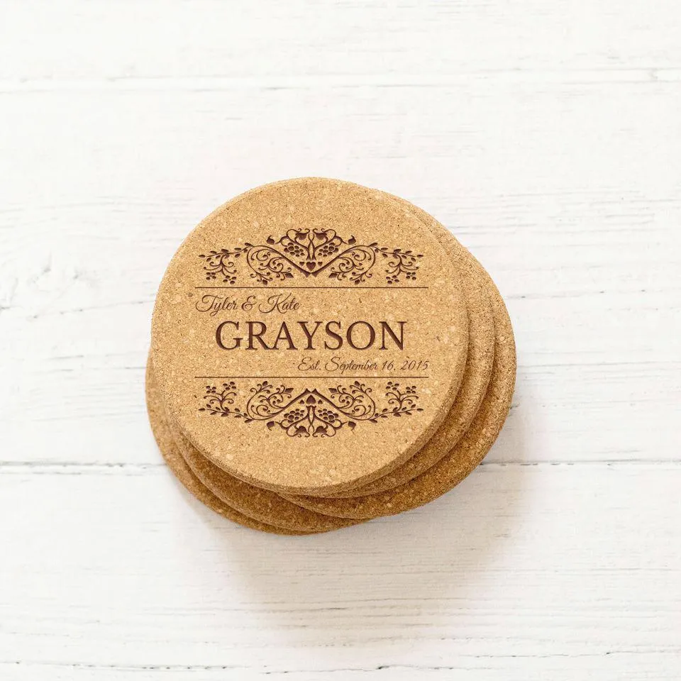 Personalized Thick Cork Coasters