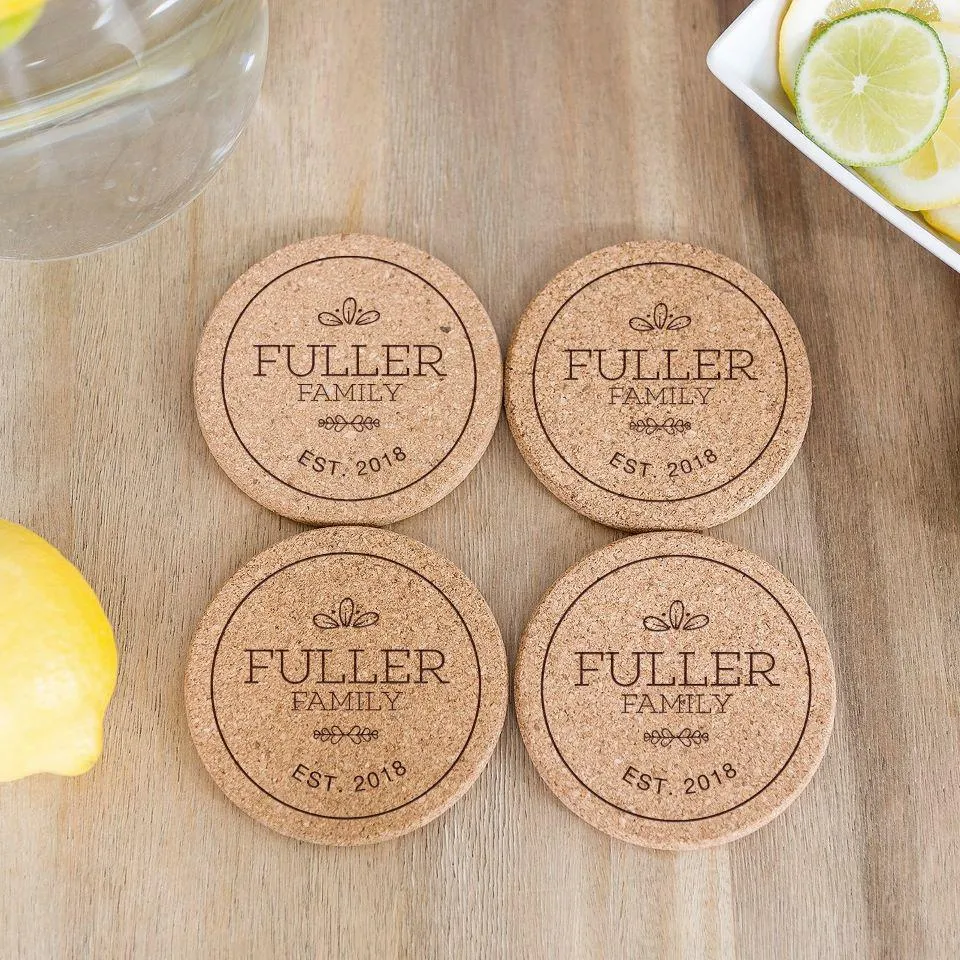 Personalized Thick Cork Coasters