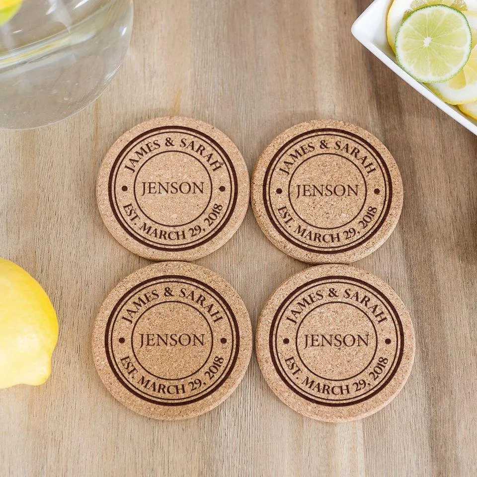 Personalized Thick Cork Coasters