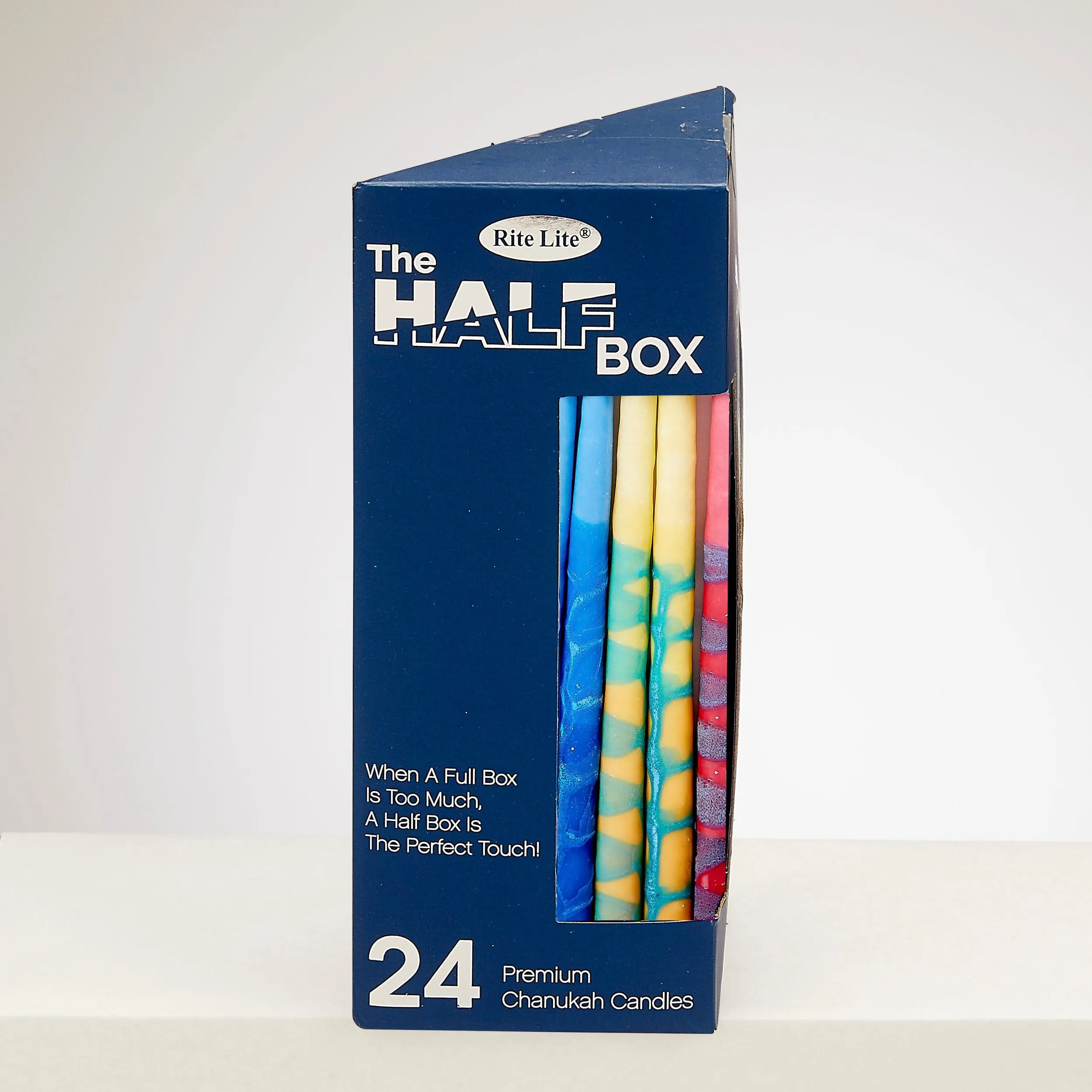 "the Half Box" 24-pack Chanukah Candles,handcrafted Multi,giftbox