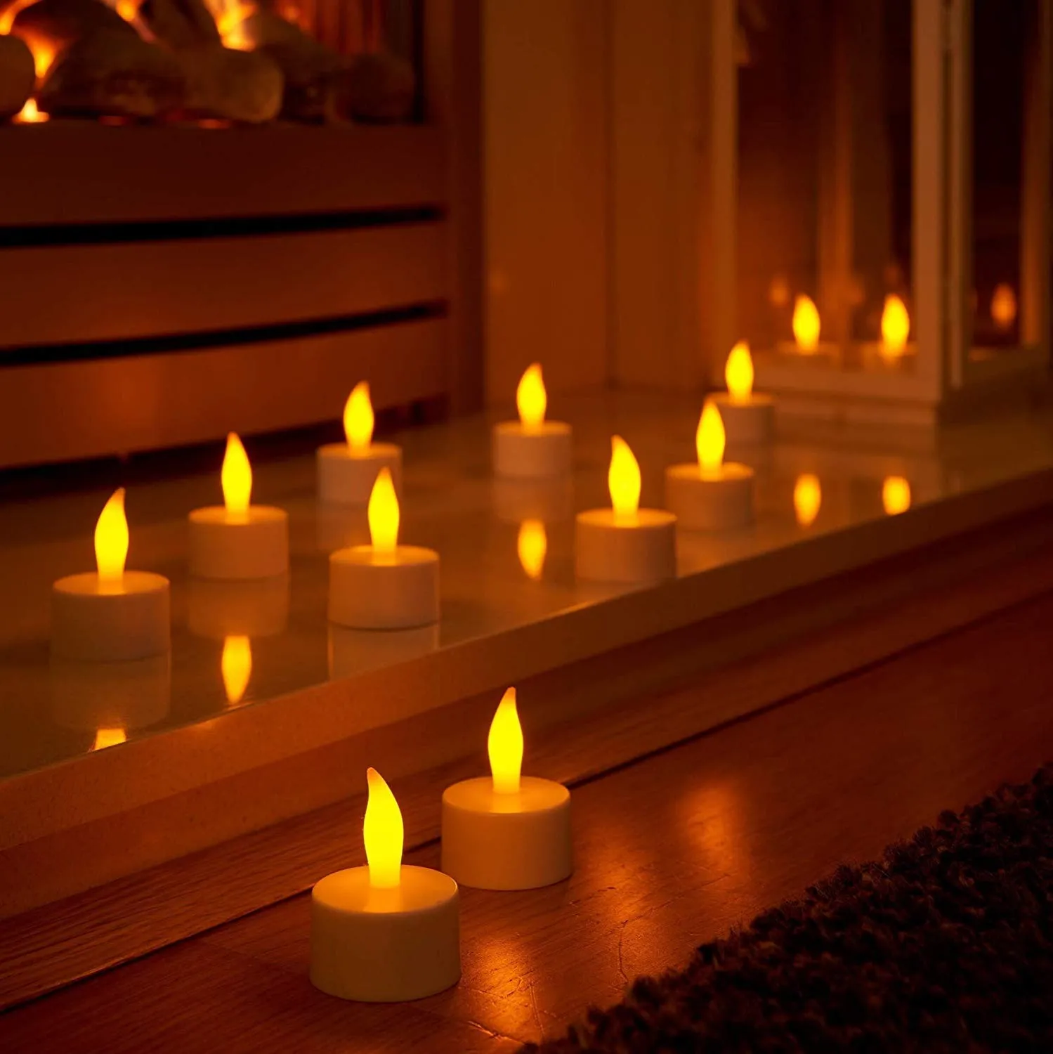 Rangwell Acrylic Flameless & Smokeless Decorative Candles Led Tea Light Perfect for Gift, Diwali, Navratri Decoration | Led Tea Light Candles (Yellow - Pack of 48)