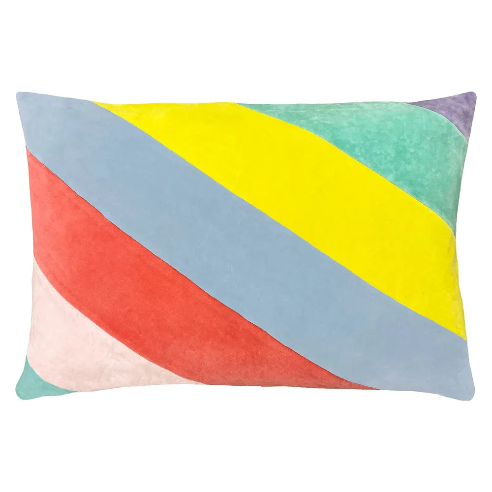 Rectangular Scatter Cushion Cover 40 x 60cm - Stripe Velvet Pastel