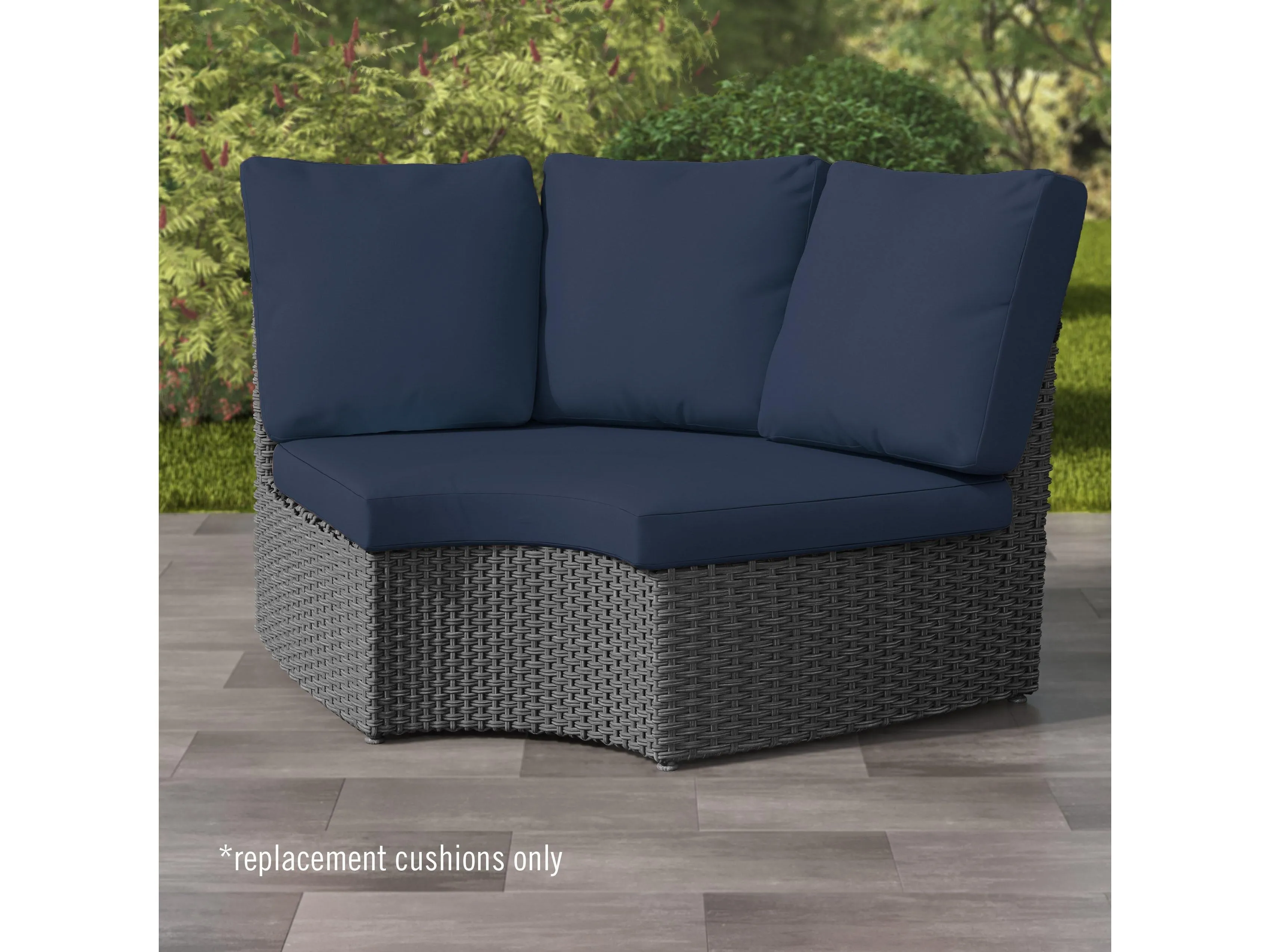 Replacement Back & Seat Round Corner Sectional Cushions 4pc - Navy