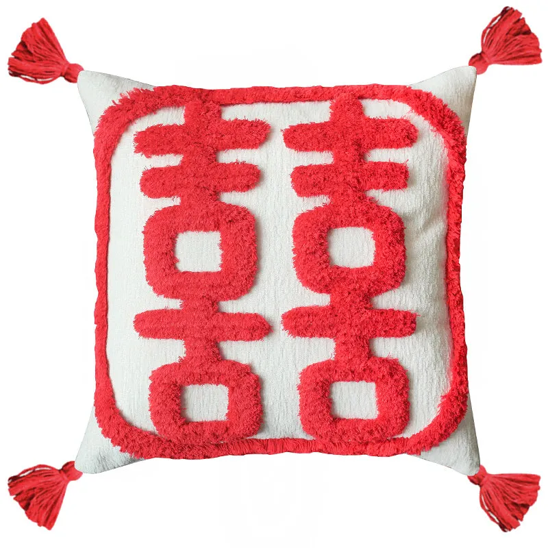 Retro Double Happiness Throw Cushions