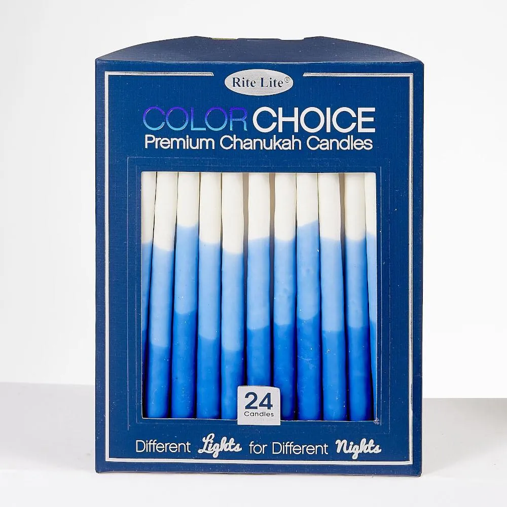 Rite Lite Hanukkah Candles 24pk - ColorChoice Blue & White