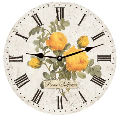 Romantic Yellow Rose Clock – Elegant Floral Wall Décor