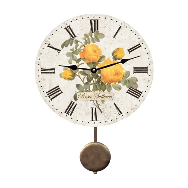 Romantic Yellow Rose Clock – Elegant Floral Wall Décor