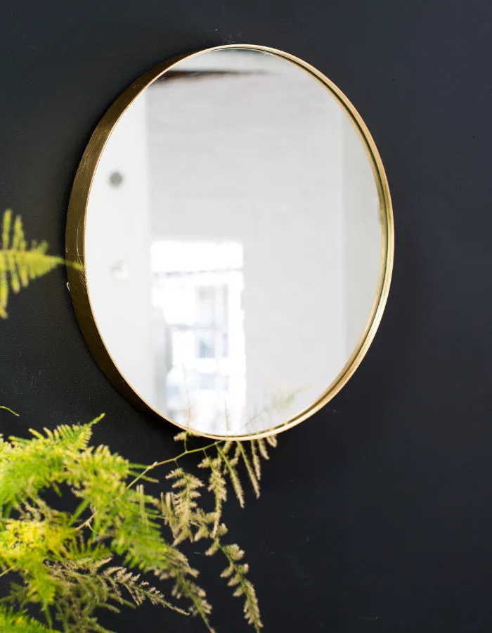 Round Gold Edged Mirror