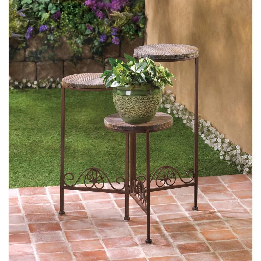 Rustic Triple Planter Stand