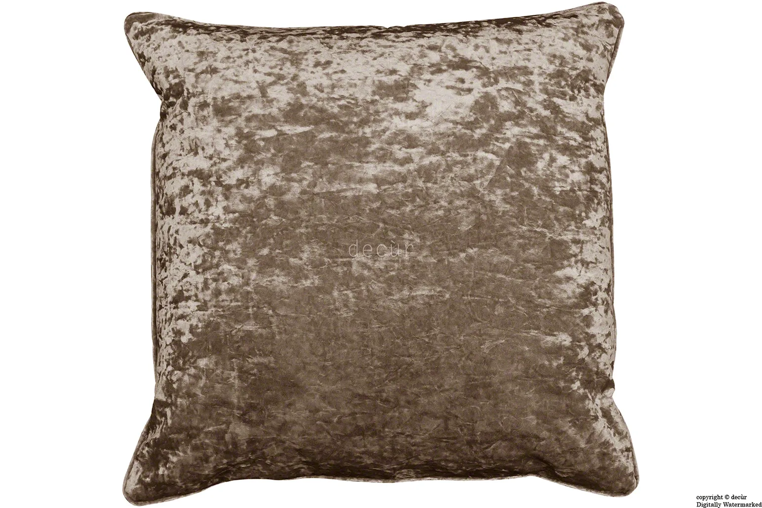 Serenity Crushed Velvet Cushion - Chocolate