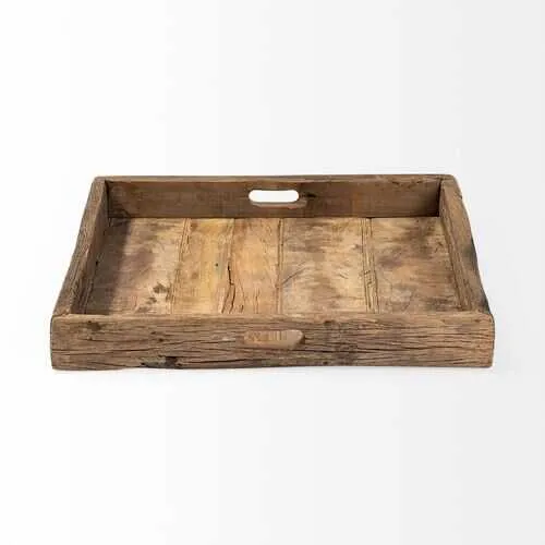 Set of 2 Natural Finish Wood Nesting Trays