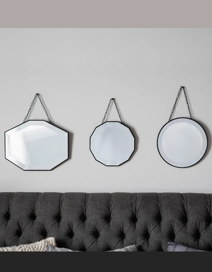 Set Of Three Bevelled Chained Mirrors -