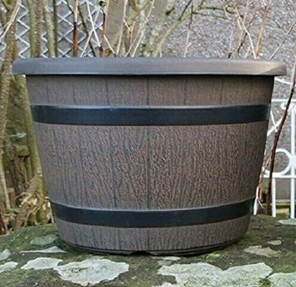 SG Traders™ Round Plastic Barrel Tub Planters