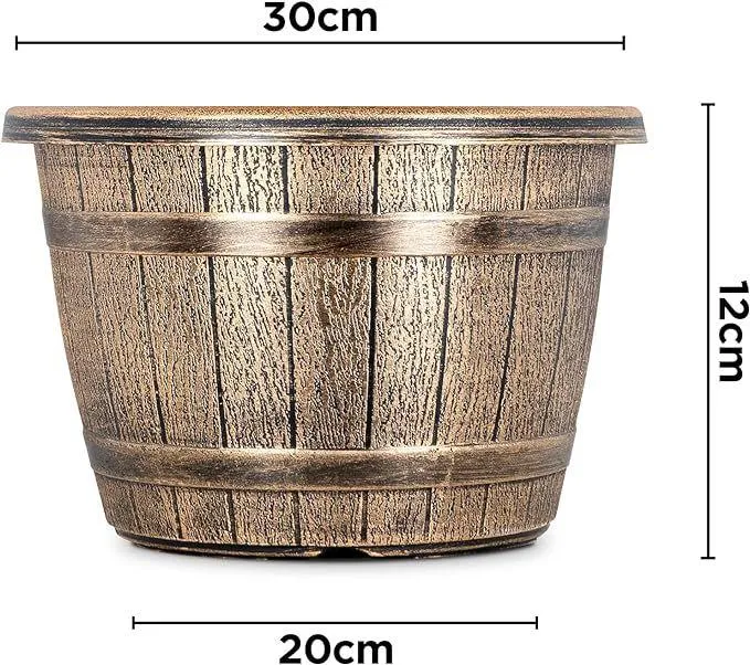 SG Traders™ Round Plastic Barrel Tub Planters