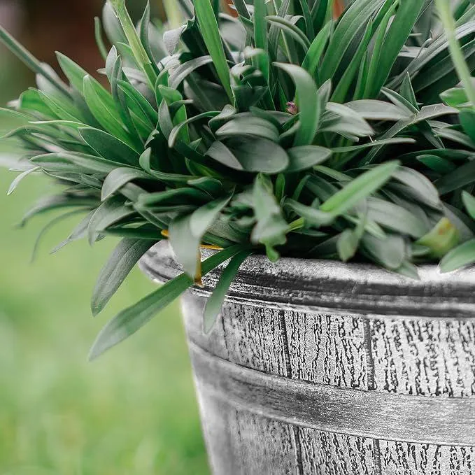 SG Traders™ Round Plastic Barrel Tub Planters