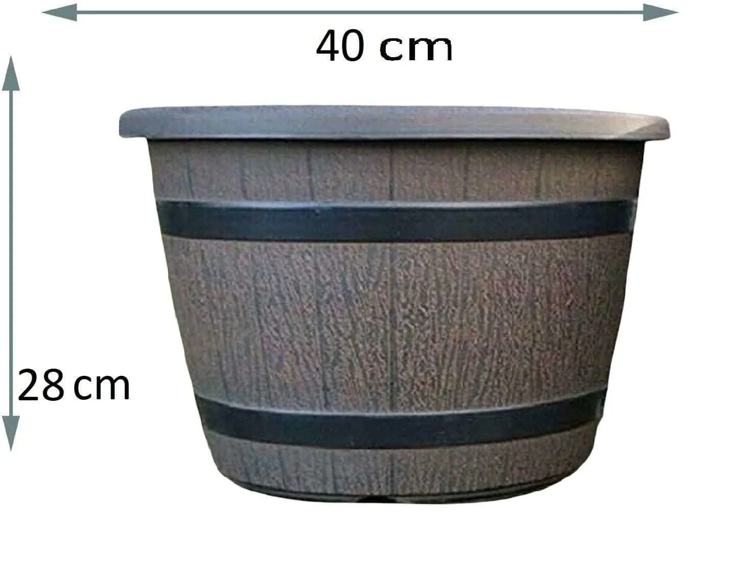 SG Traders™ Round Plastic Barrel Tub Planters