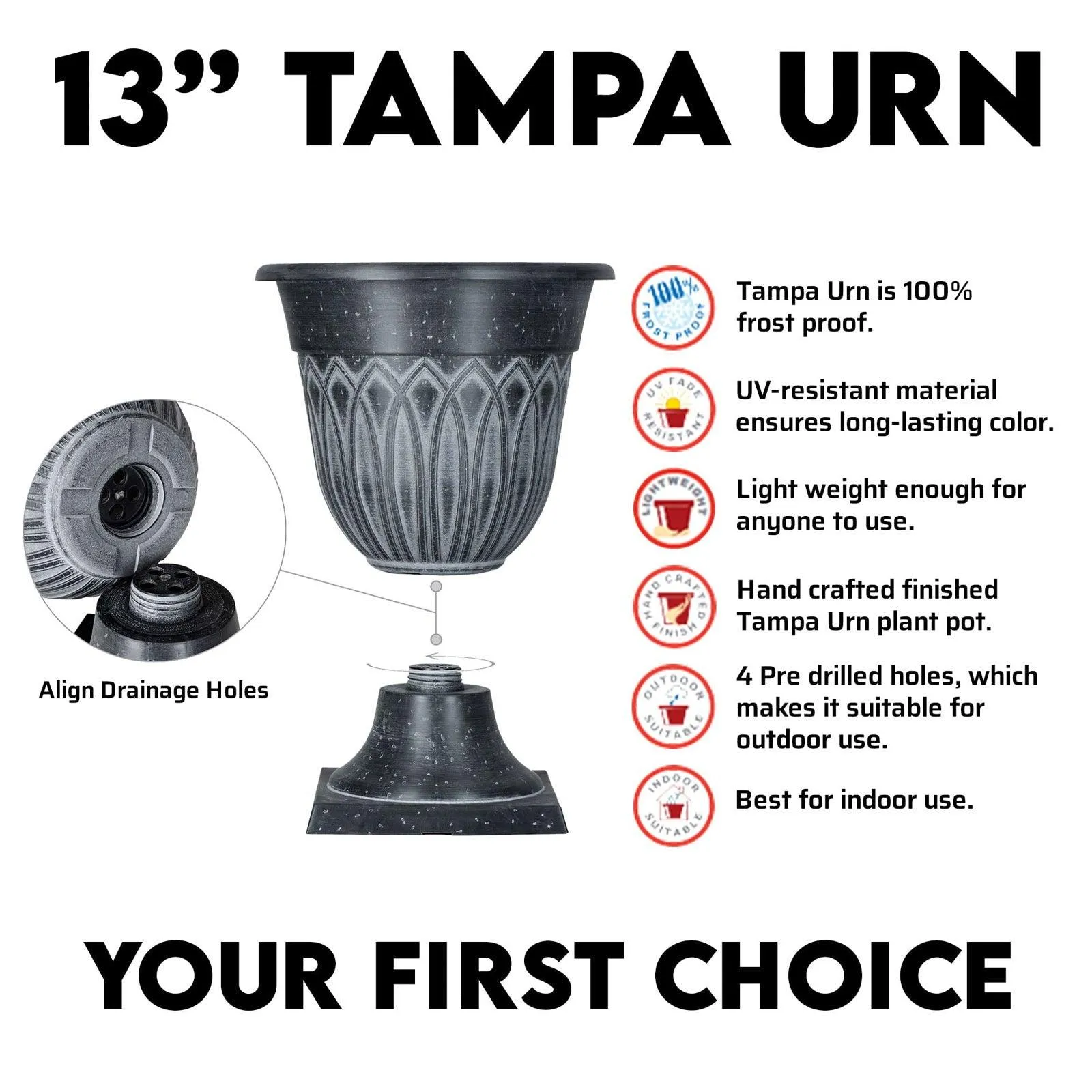 SG Traders™ TAMPA URN PLANT POT