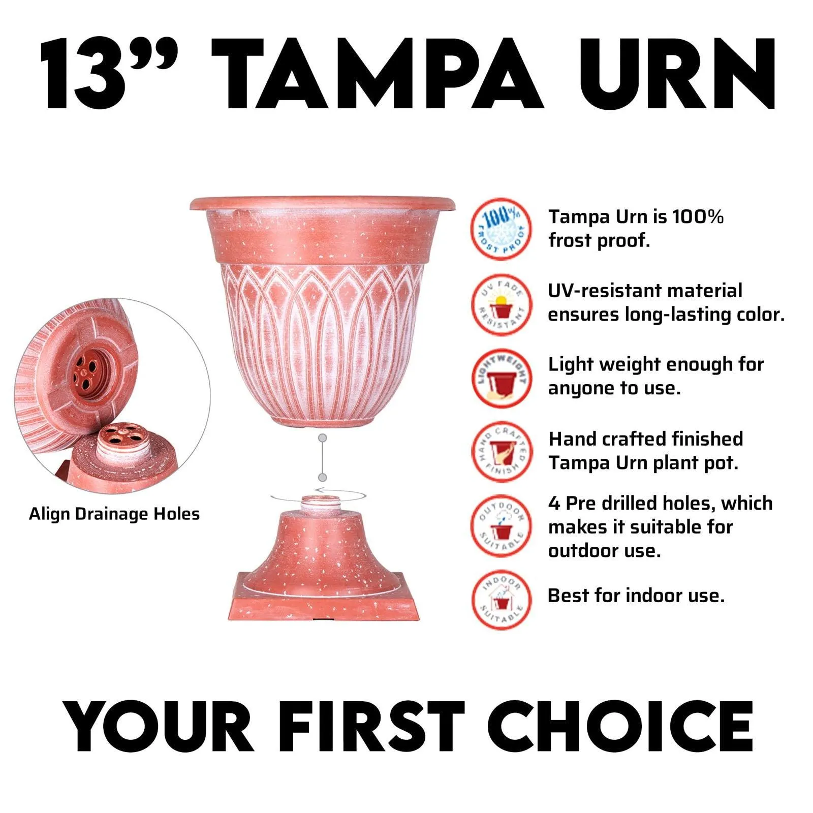 SG Traders™ TAMPA URN PLANT POT