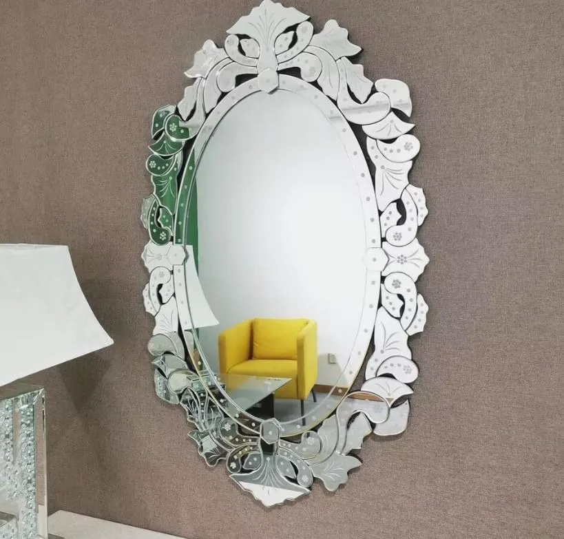 SN HANDICRAFTS Venetian Mirror for Decor - Silver Mirror for Living Room, Bedroom, Entryway