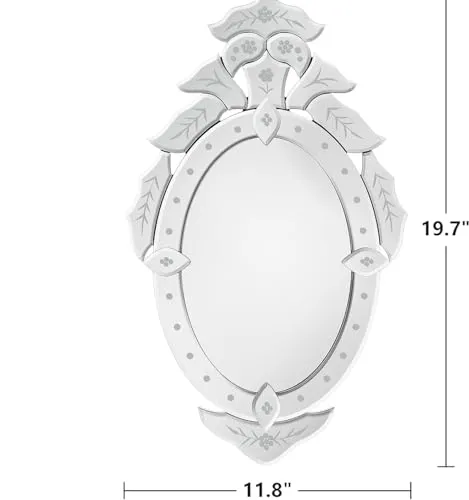 SN HANDICRAFTS Venetian Mirror for Decor - Silver Mirror for Living Room, Bedroom, Entryway