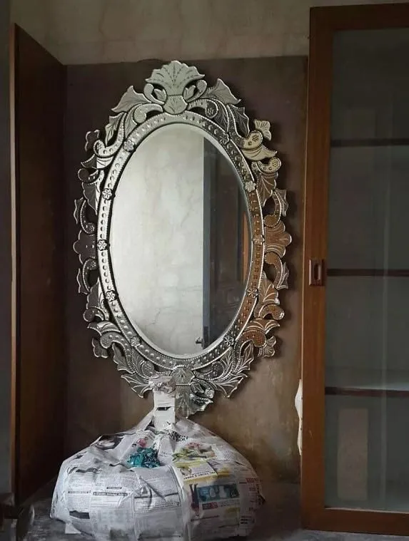 SN HANDICRAFTS Venetian Mirror for Decor - Silver Mirror for Living Room, Bedroom, Entryway