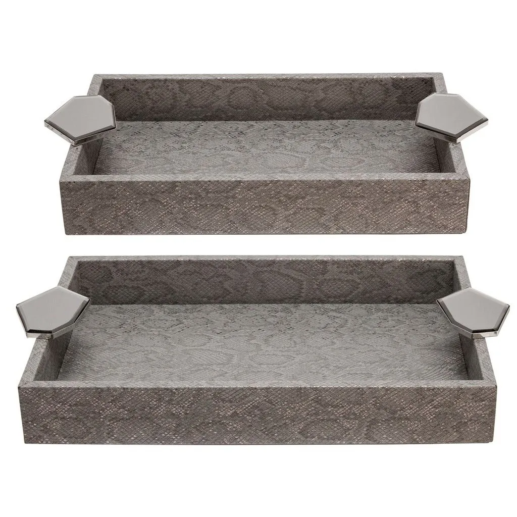 Snakeskin Print Trays Gray