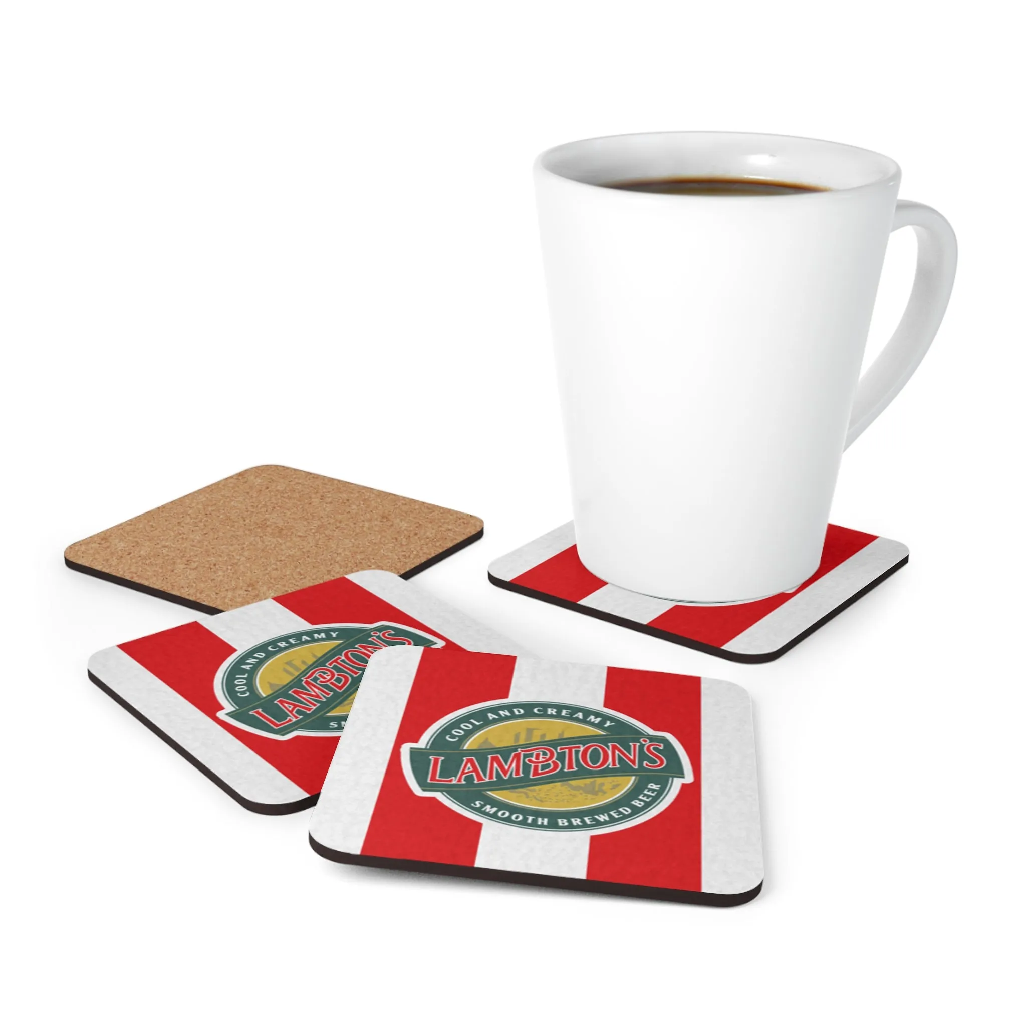 Sunderland Retro Lambtons Corkwood Coaster Set