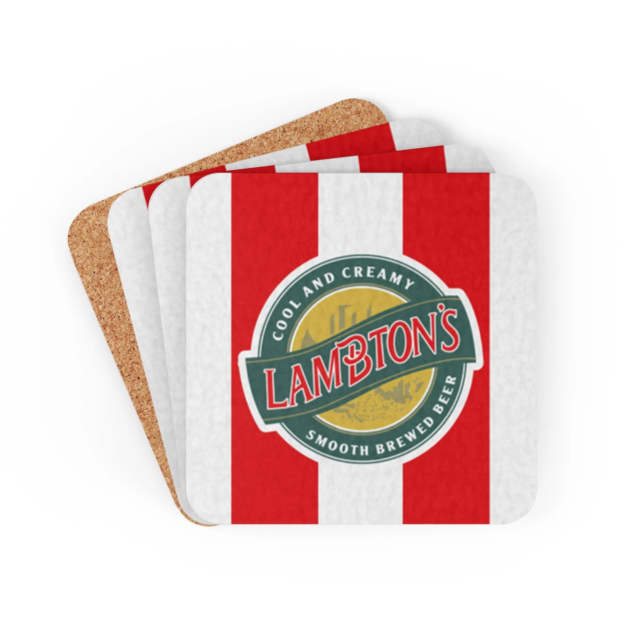 Sunderland Retro Lambtons Corkwood Coaster Set