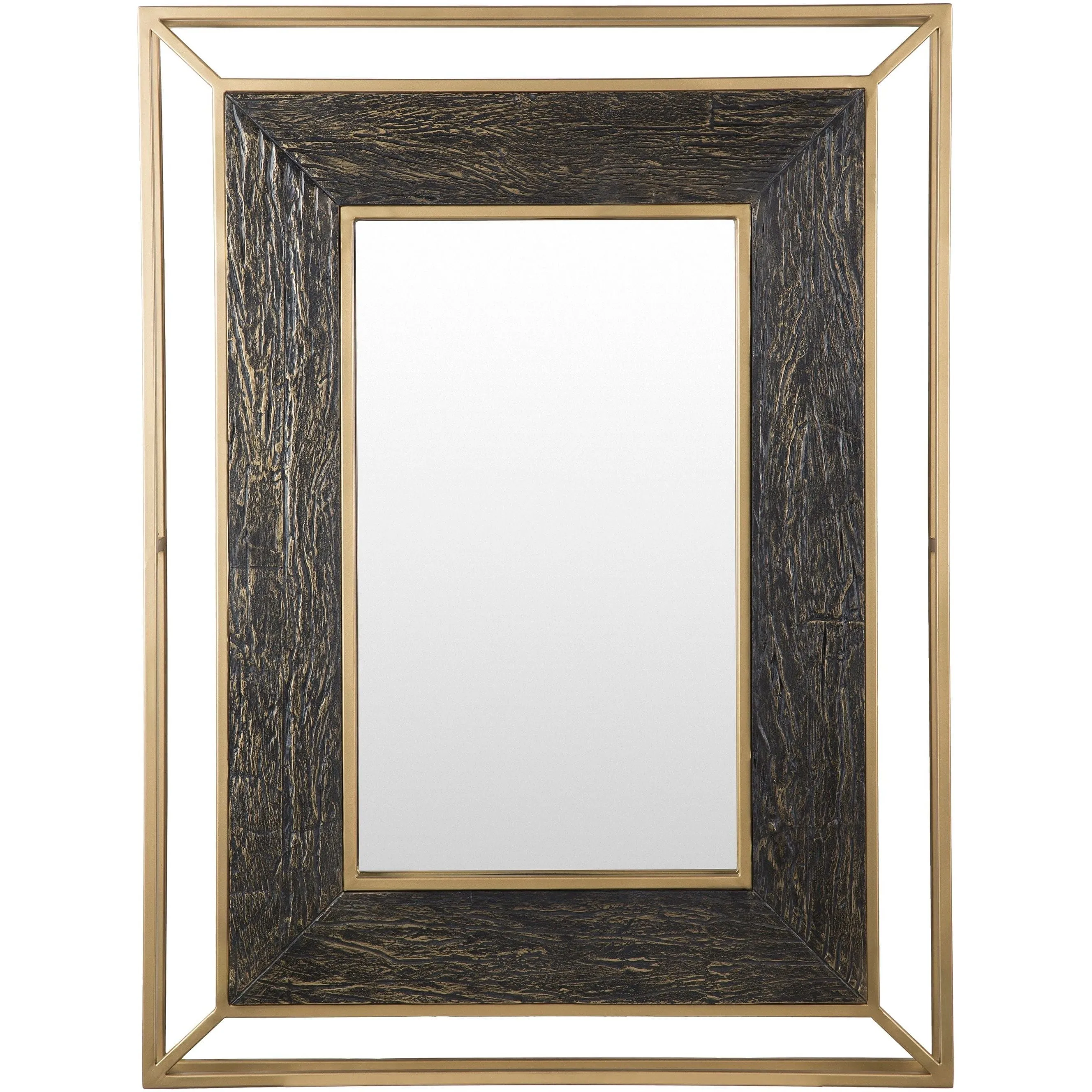 SURYA Allure Gold Decorative Wall Mirror 36W x 48H - LLU001-3648