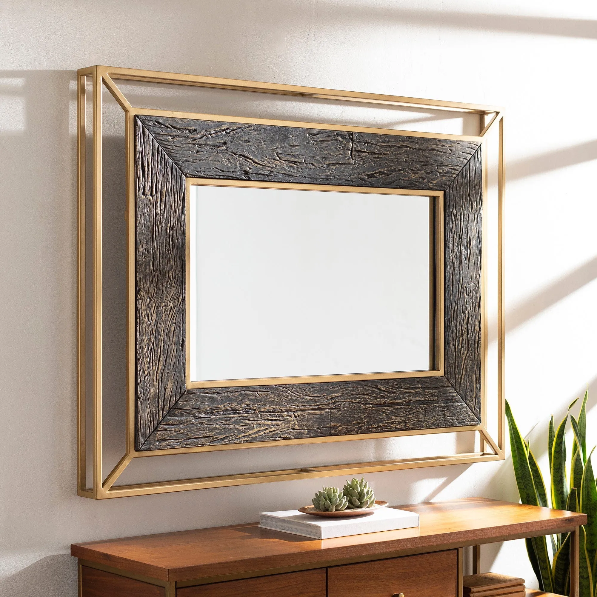 SURYA Allure Gold Decorative Wall Mirror 36W x 48H - LLU001-3648