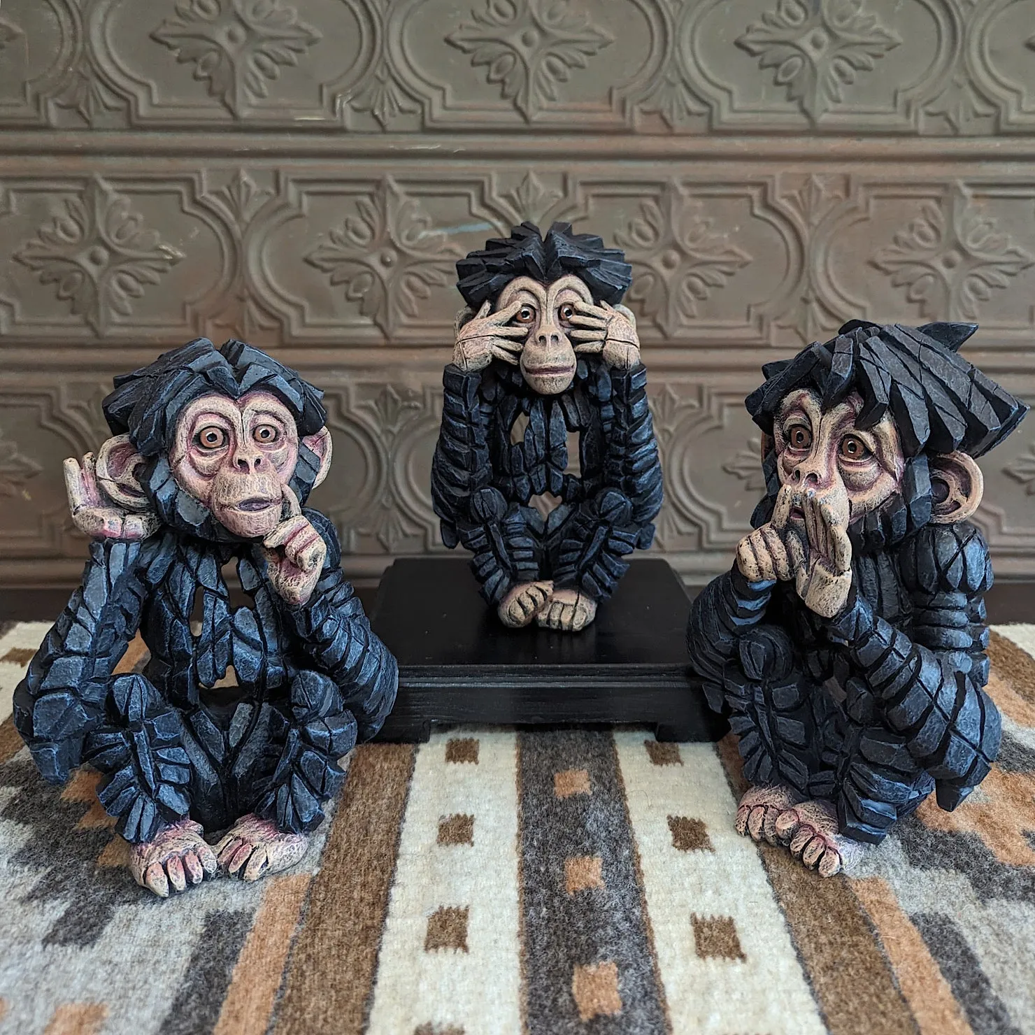 Three Wise Monkeys Edge Sculptures by Matt Buckley