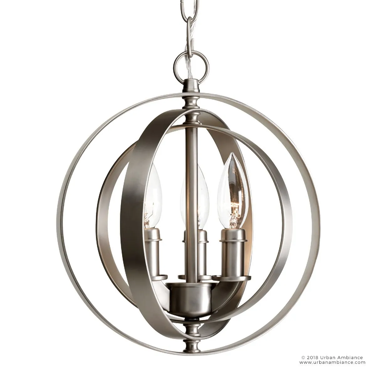 UHP2320 Luxe Industrial Pendant, 11-3/4"H x 10-1/8"W, Brushed Nickel Finish, Arezzo Collection