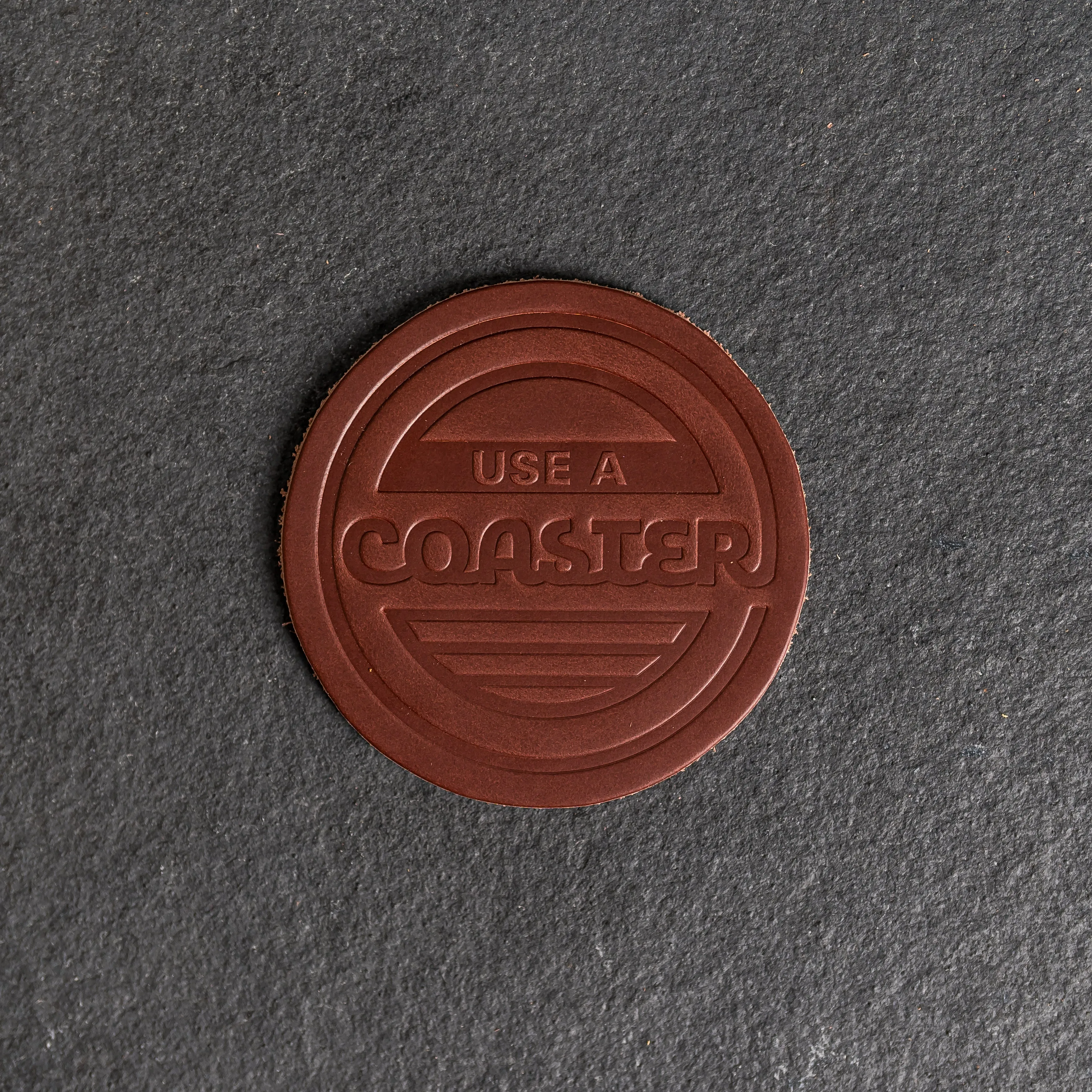 Use a Coaster Leather Coasters - 4" Round - Sold individually or as a Set of 4