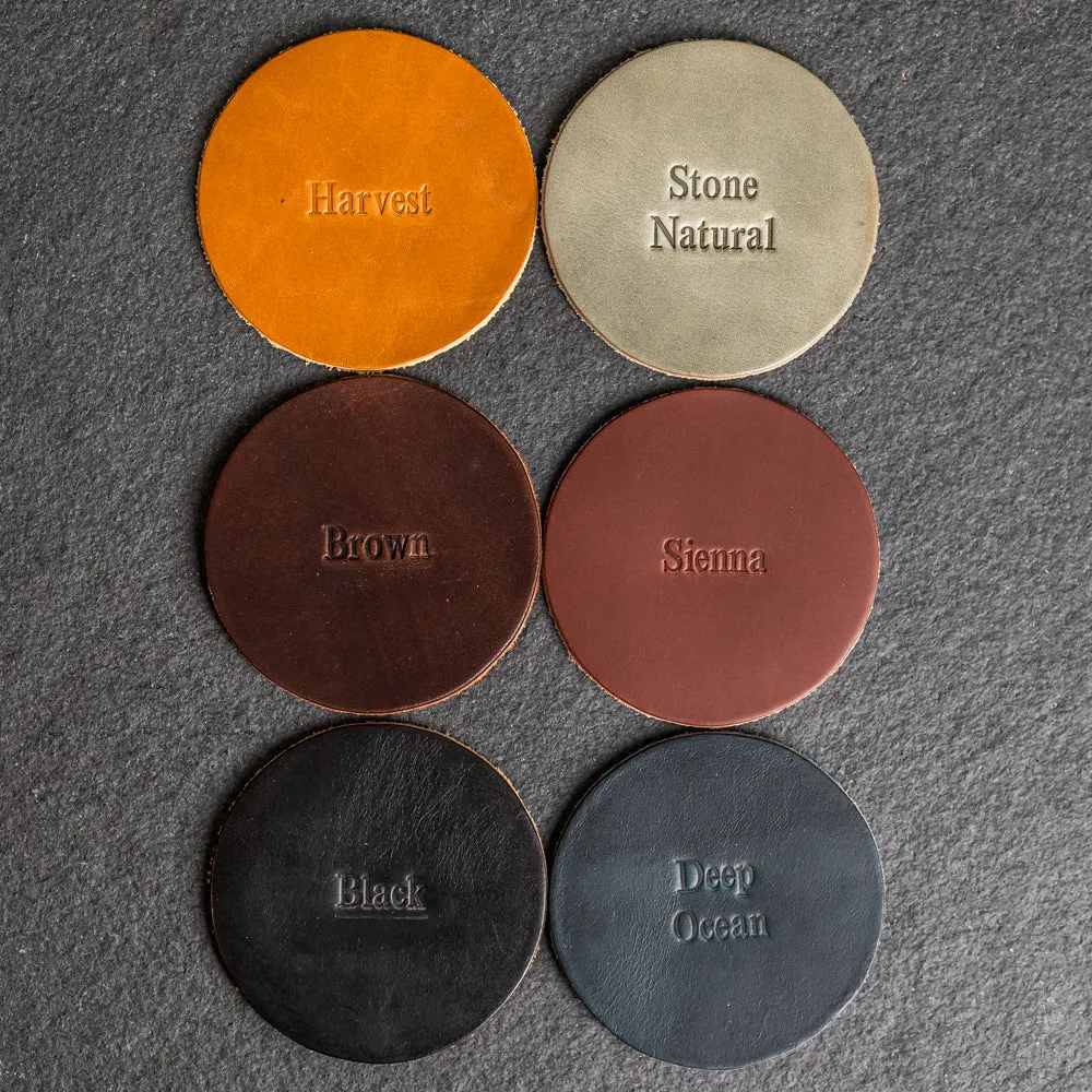 Use a Coaster Leather Coasters - 4" Round - Sold individually or as a Set of 4