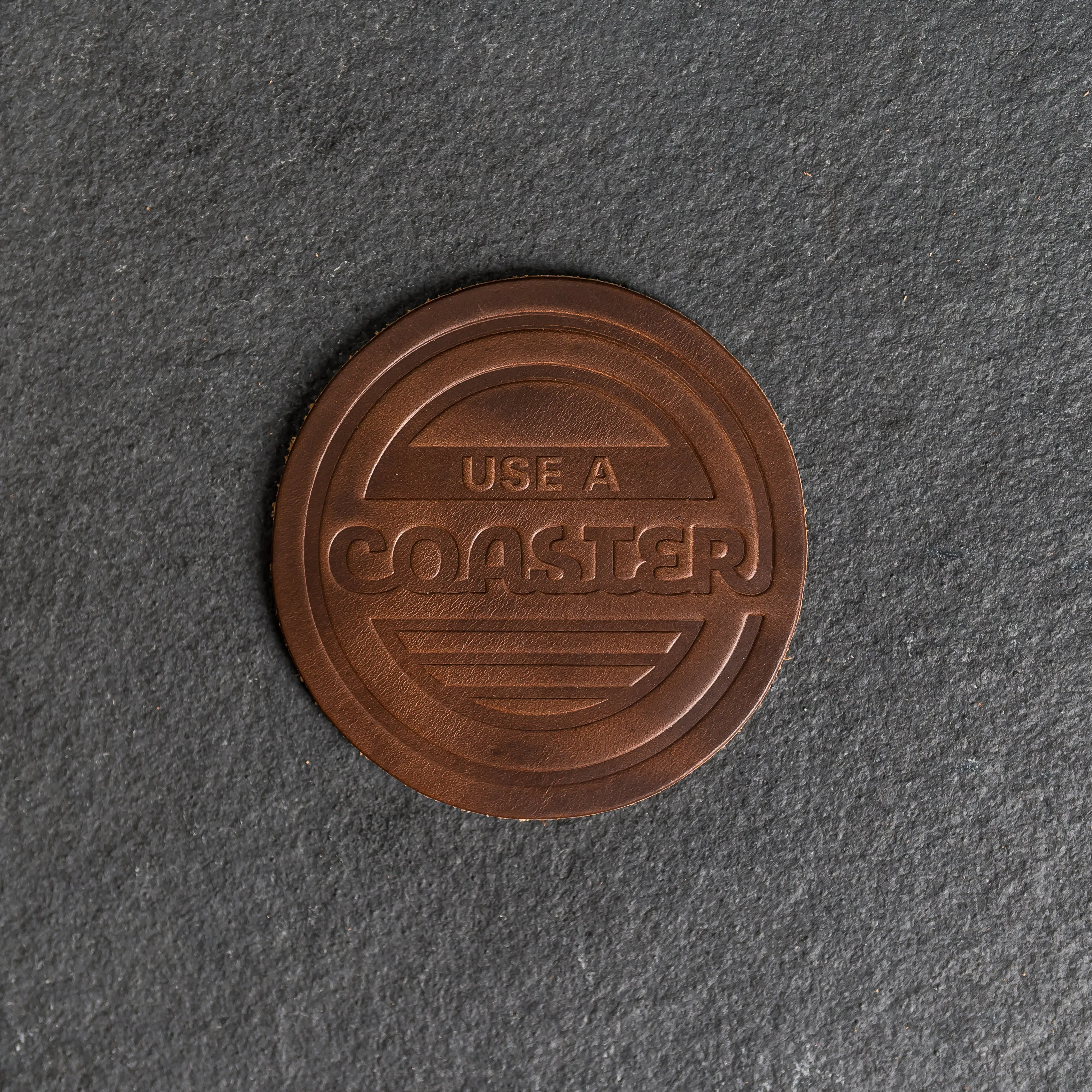 Use a Coaster Leather Coasters - 4" Round - Sold individually or as a Set of 4