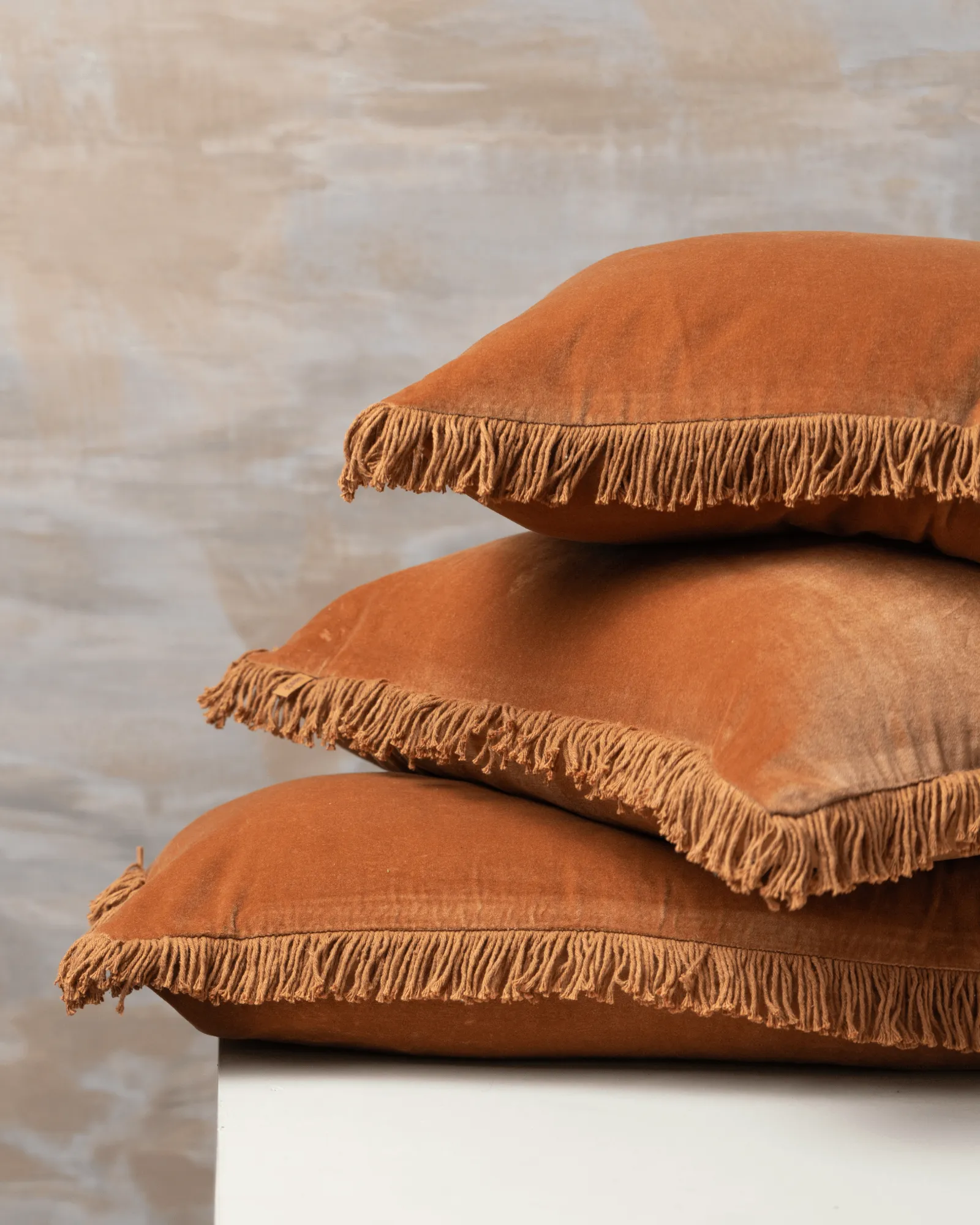 Velvet Bolster Cushion | Terracotta