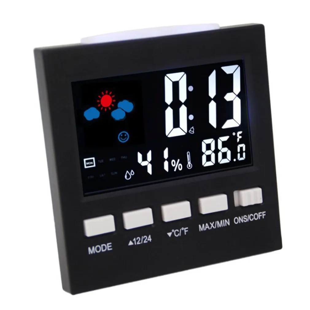 Weather Clock Color Screen Digital Display Thermometer Humidity Clock Colorful Alarm Calendar Weather Electronic Alarm Clock